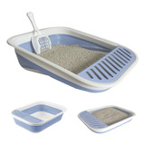 Caja De Arena Plegable Para Gatos Bandeja Abierta Con Cuchar