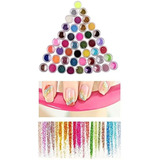 Xichen 45 Piezas / Colores Nail Art Glitter Powder Dust Tips