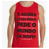 Camisa Flamengo Regata O Povo Pede O Mundo De Novo Masculina