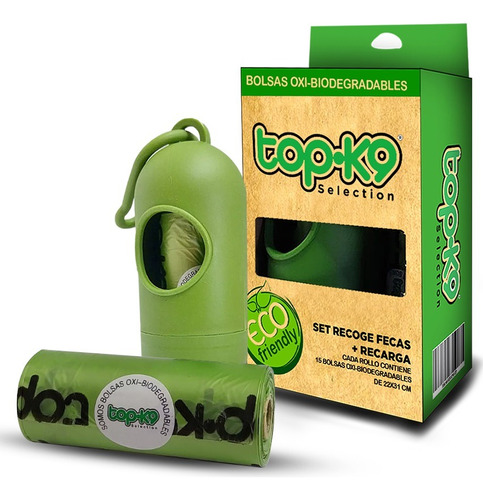 Porta Bolsas Para Fecas Topk9 + 2 Rollos Oxi-biodegradables