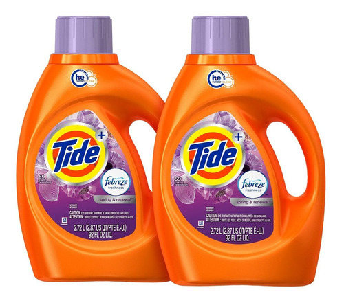 Detergente 2 Pack Tide Spring & Renewal, 59 Cargas 2.72l