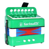 Acordeon Infantil De Botones Farinelli Color Verde