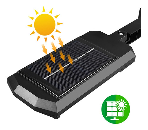 Luminária Led Solar Parede Refletor Sensor Presenç 124cob