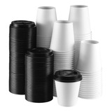 Vaso Polipapel Blanco 10 Onza C/tapa Pack 50 Unidades