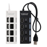 Hub Usb 4 Puertos Interruptor High Speed Color Negro