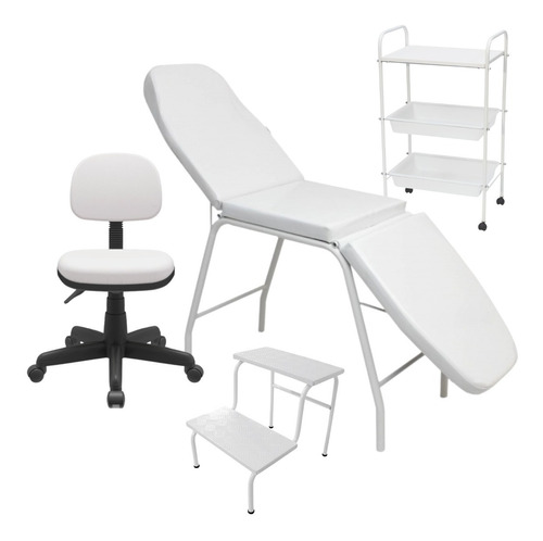 Kit Maca Cadeira Escada Carrinho Auxiliar Estética Massagem