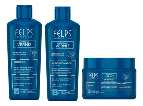 Felps Banho Verniz Shampoo Condicionado E Máscara 250/300g