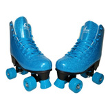 Patins Infantil Quad Roller Menina Glitter Ajustável Fenix