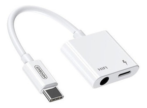 Adaptador Usb C A 3.5 Mm Aux Y Usb C Joyroom Audio Y Carga Color Blanco