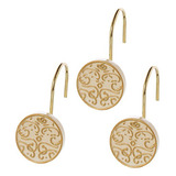 Decorative Shower Curtain Hooks Gold - Set Of 12 Beige ...