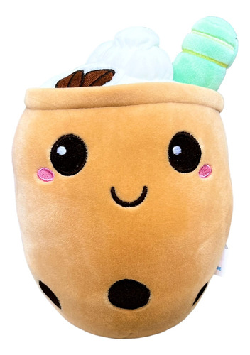 Peluche Cojín Taza De Bubble/boba Tea Beige/café Kawaii 