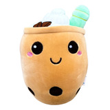 Peluche Cojín Taza De Bubble/boba Tea Beige/café Kawaii 