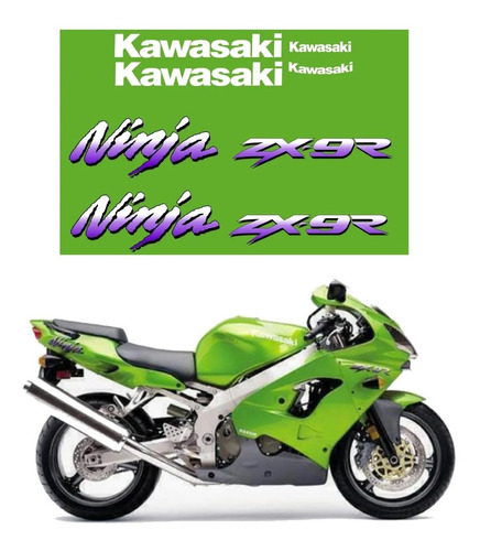 Kit Adesivos Kawasaki Ninja Zx9r 2000 Verde Zx900vd Zx 9r