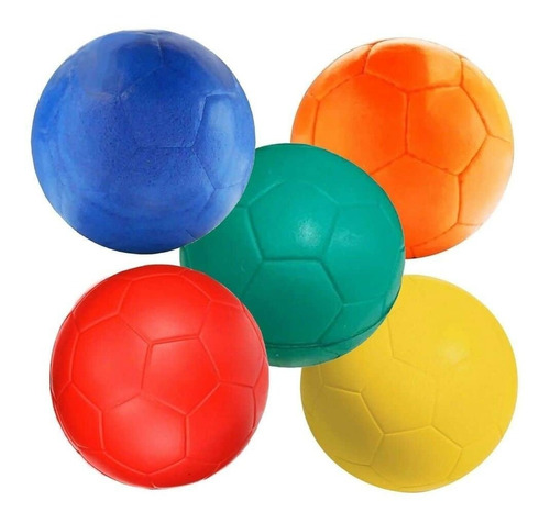 5 Pelotas Goma Macu Espuma Eva 18 Cm Colegio Futbol Svg