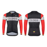 Jersey Ciclismo M/l Hombre Gw Colombia Negro Rojo