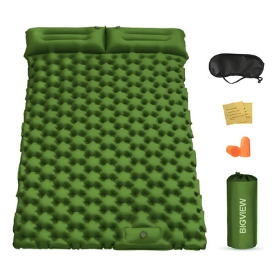 Colchoneta Inflable Matrimonial Camping Mat Inflable Acampar Color Verde Bigview Tapones Para Los Oídos Y Máscaras Para Los Ojos Con Aislamiento De Ruido Gratuitos | Envío gratis