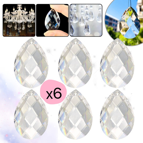 X6 Cristales Forma De Gota Candelabro Colgante Decoracion
