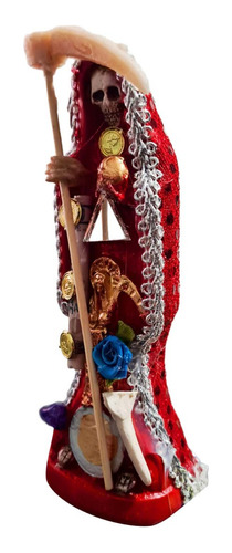 Santa Muerte Roja 30 Cm Amor Y Proteccion Vestida + Libro 