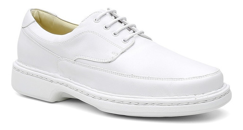 Sapato Masculino Conforto Em Couro Branco