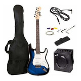 Guitarra Eléctrica Rockjam Con Amplificador De 10 Vatios Color Blue Burst