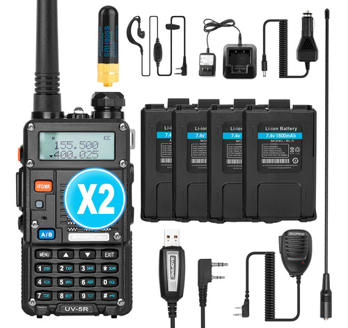 Baofeng Uv-5r Pro Walkie Talkies De 8 W Doble Banda De Mano