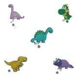 5 Piezas Gafete Retractil Yoyo Dinosaurios Fig Grande