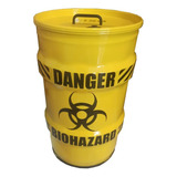 Lixeira Metalica Tambor Danger Vintage Tonel 50lt Decorativa