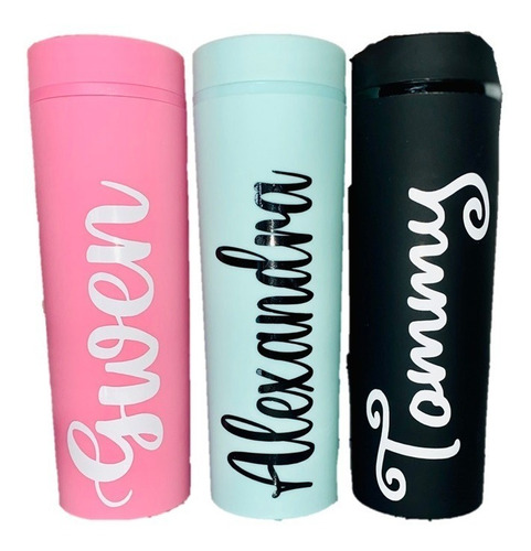 Paquete 24 Vasos Skinny Personalizado Acrílico Popote Novios