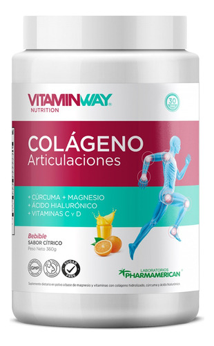 Vitamin Way Colágeno Bebible Articulaciones X 360gr Sabor Cítrico