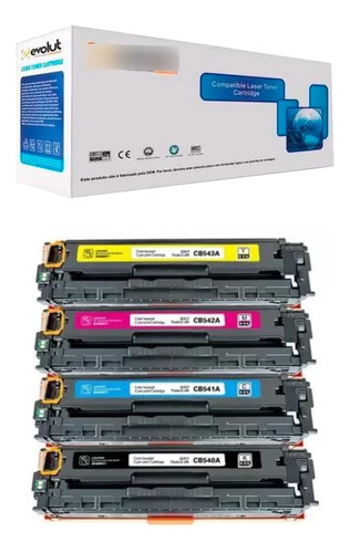 Kit 4 Toner Cb540 Cb541 Cb542 Cb543 Cp1215 125a 1510 Evolut