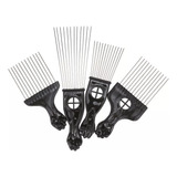 Set De Peines Afro De Metal Negro Para Cabello Rizado (4)