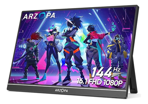  Arzopa Monitor Portátil Gamer 16.1 Pulgadas Y 144hz 1080fhd