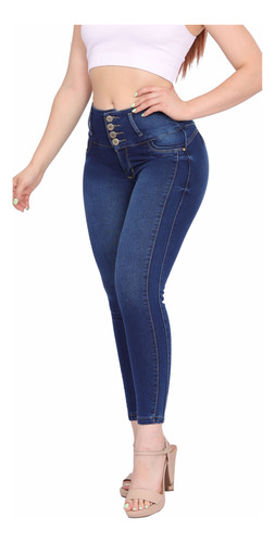 Umarah® Jeans Mujer Mezclilla Stretch Pushup Trabillas Lt52