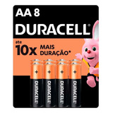 Pilha Alcalina Pequena Aa Duracell 8 Unidades