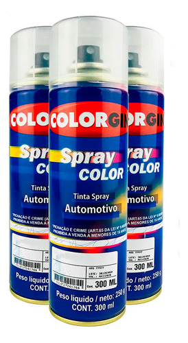  Tinta Spray Automotivo 2 Preto Brilhante + Primer + Verniz