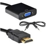 Conversor Adaptador Hdmi Macho Para Vga Fêmêa Com Cabo P2