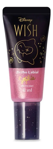 Brilho Labial Infantil Sophie Disney Wish 6ml - O Boticário Acabamento Glitter Cor Rosa