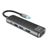 Hub Hoco Hb23 Multimedia 5 En 1 Usb C 4k Carga Rápida