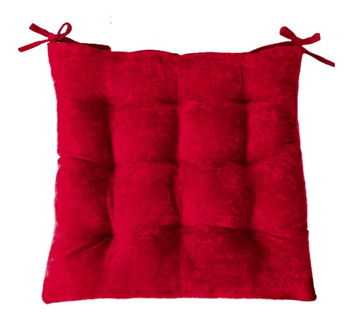 Set 6 Cojín Asiento Para Silla Rojo Velvet  Minimalista50x50