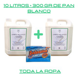 10 L Jabón Ecológico Blanco Líquido P Ropa Mv + 300g Seiseme