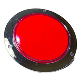 Plafón Redondo 5 Leds 4.5 Cm Luz Fija Mica Roja 12v Embutir