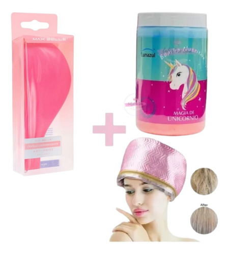 Pack Bomba Nutritiva + Gorro Térmico + Cepillo Anti Frizz