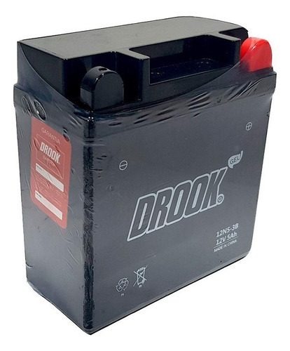 Bateria Motos Drook 12n5-3b Gel 12v 4ah Fz Xtz Ybr