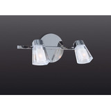 Lampara Pared 2 Luces Led Base Circular Cromada Kinglight