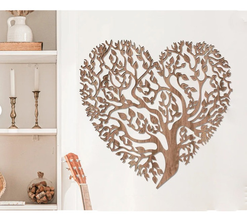 Cuadro Decorativo Corazon Arbol De La Vida En Madera