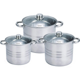 Batería De Cocina Set 6 Piezas Ollas Acero Inoxidable Fondos