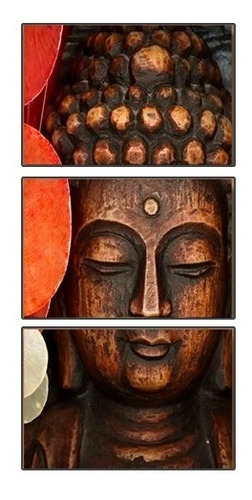 Quadro Buda Estatua Linda 3 Peças Gr