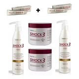 Kit 2 Shampoo + 2 Blindagem + 2 Pomada Shock3 Nutra Hair