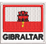 Patch Bordado Bandeira Gibraltar 4,5x5 Cm Cód.bdn156