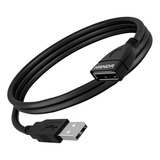 Cable Usb Alargue 3 Mts Extension Macho Hembra Prolongador Negro